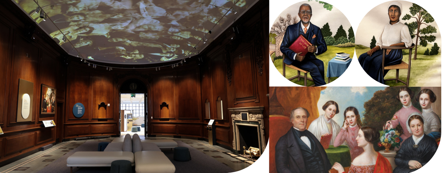 Collage image featuring artifacts and images from the Rotunda at the Family Heritage Experience